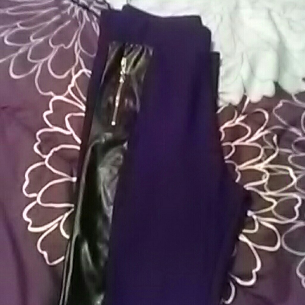 Black leather leggings